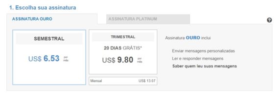 Plano Platinun Match.com Preço